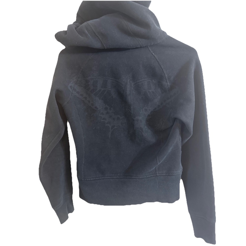 🤑Lululemon 🖤Rare Scuba Hoodie II Biggie So Fly Butterfly Burnout Print Black 4 - Picture 4 of 6